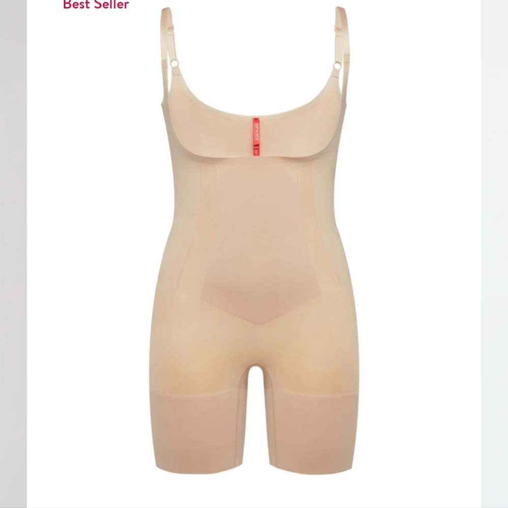 SPANX OnCore Open-Bust Mid-Thigh Bodysuit